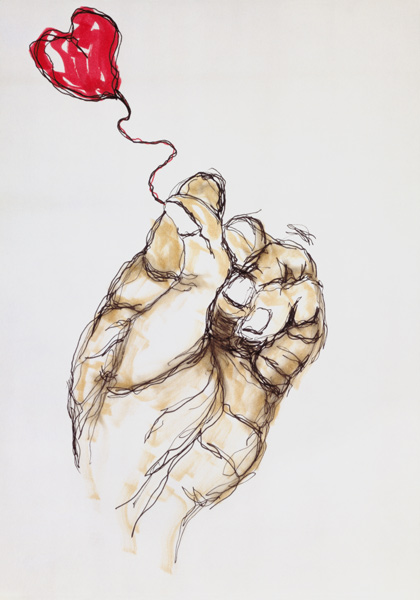 Holding You, 1996 (pen & w/c on paper)  à Stevie  Taylor