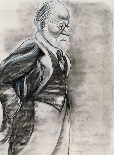 Sigmund Freud (1856-1939) 1998 (charcoal and pastel on paper)  à Stevie  Taylor