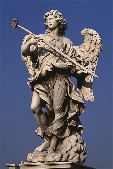 Statue of an angel holding a Passion instrument (colour photo) à (étude de) Giovanni Lorenzo Bernini