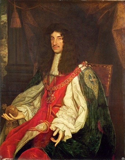 Portrait of King Charles II, c.1660-65 à (étude de) John Michael Wright