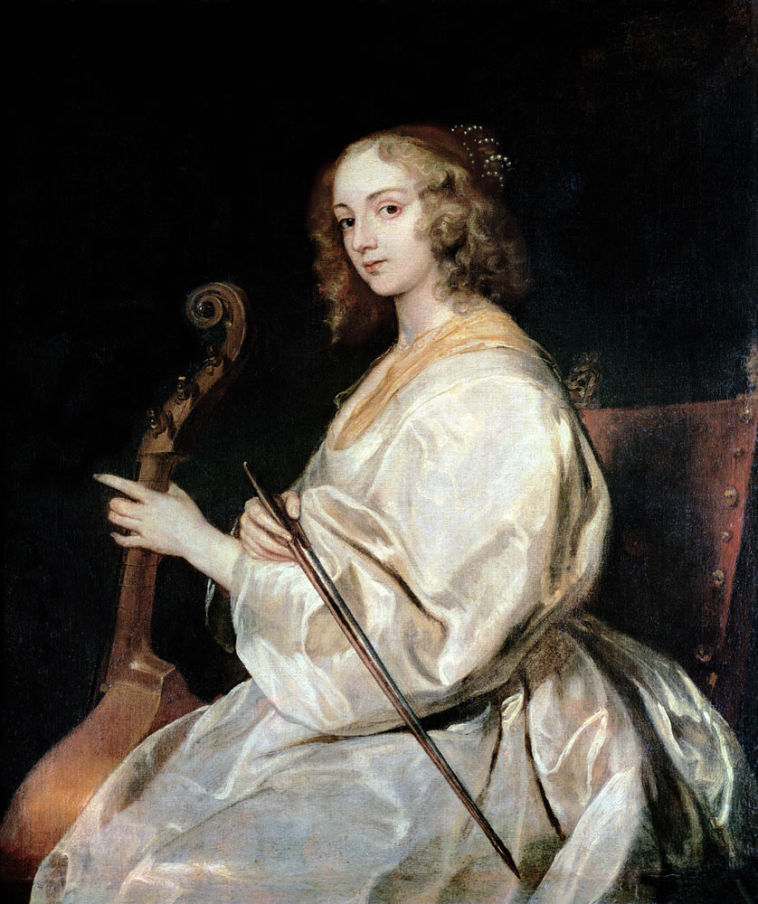 Young Woman Playing a Viola da Gamba à (étude de) Sir Anthony van Dyck