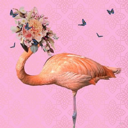 Spring Flower Bonnet On Flamingo
