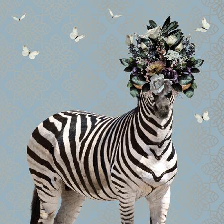 Spring Flower Bonnet On Zebra
