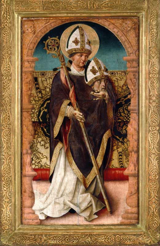 Saint Dionysios, panneau de l'autel de la cathédrale à Breslau à Maître d'Allemagne du Sud