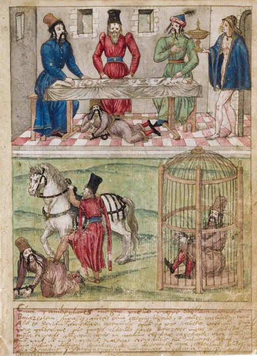 Bayezid I prisoned by Timur à Maître d'Allemagne du Sud