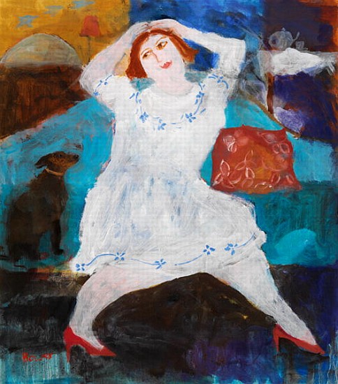 The Red Shoes, 2004 (oil on board)  à Susan  Bower