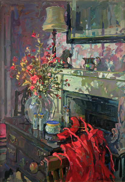 Interior with Red Dress à Susan  Ryder