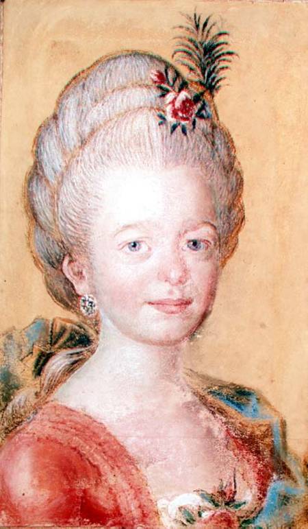 Portrait of the daughter of Carl Linnaeus (1707-78) à École suédoise