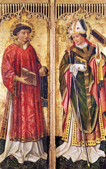 St. Stephen and St. Blaise, from the Altarpiece of Pierre Rup, c.1450 à Ecole Suisse