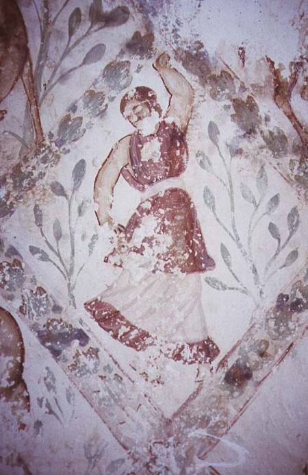 Fresco depicting a female dancer, from the Apodyterium à École syrienne