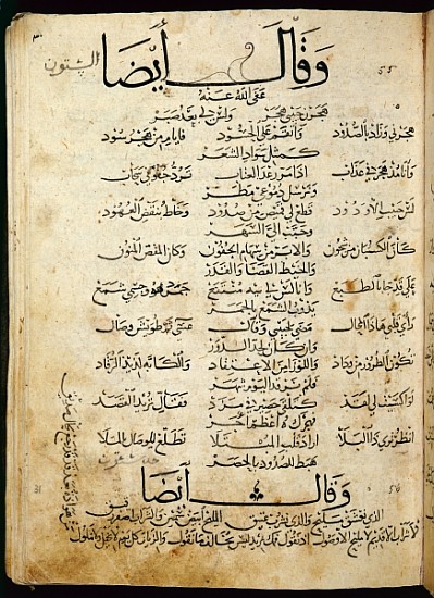 Ms.B86 fol.55b Poem Ibn Quzman (copy of a 12th century original) à École syrienne