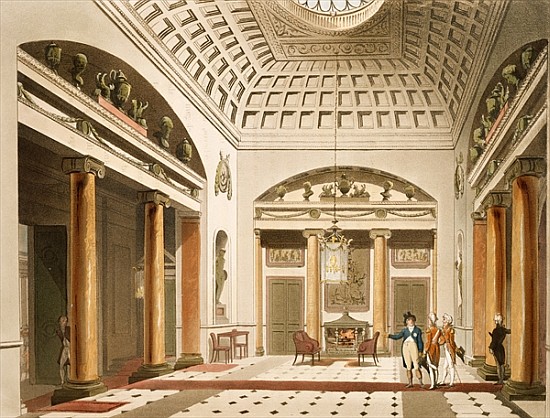 The Hall, Carlton House, from Ackermann''s ''Microcosm of London'' à T. (1756-1827) Rowlandson