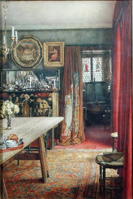 Interior view of The Grange, North End Road, Fulham home to Edward Burne-Jones (1833-98)  on à T. M. Rook