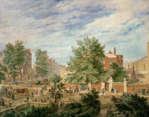 Marylebone Road at the Junction with Lisson Grove Showing the Philological School in Summer, 1849 (w à T. Paul Fisher