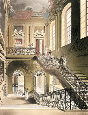 The Hall and Staircase from the British Museum from Ackermann's 'Microcosm of London' à T. Rowlandson