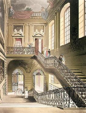 The Hall and Staircase from the British Museum from Ackermann's 'Microcosm of London'
