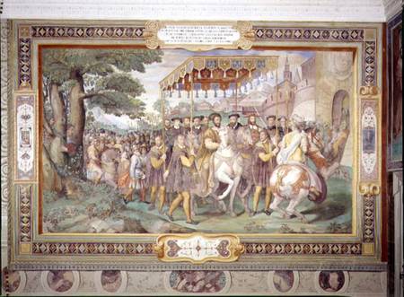 Francis I (1494-1547) and Alessandro Farnese (1546-92) Entering Paris in 1540 from the 'Sala dei Fas à Taddeo & Federico Zuccaro ou Zuccari