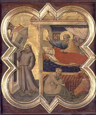 St. Francis holding up the Lateran Church (tempera on panel) à Taddeo Gaddi