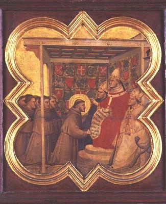 St. Francis presenting his Rule to the Pope (tempera on panel) à Taddeo Gaddi