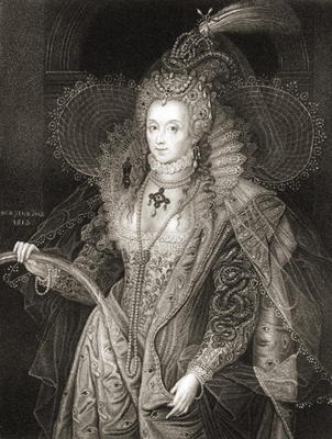 Queen Elizabeth I (1533-1603), from 'Lodge's British Portraits', 1823 (engraving) à Taddeo Zuccari