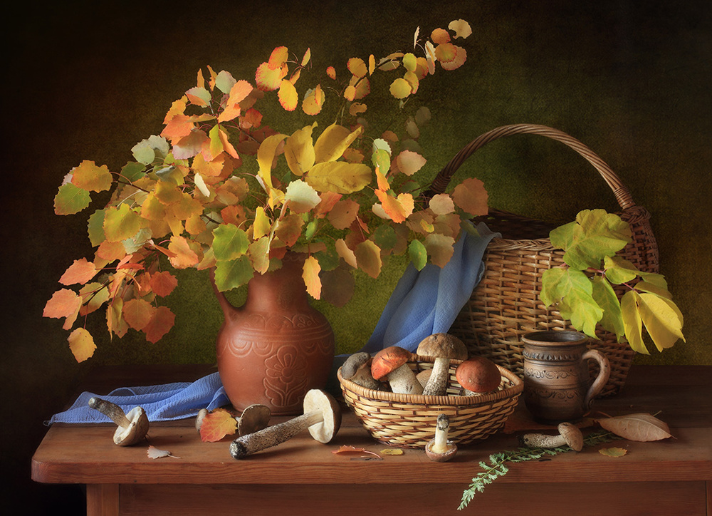 Autumn still life with mushrooms à Tatyana Skorokhod (Татьяна