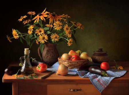 Still life with vegetables