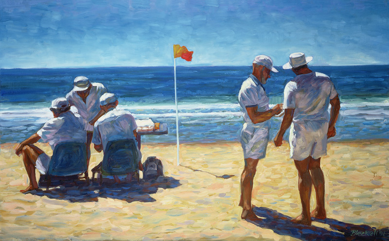 Judges at the Lifesaving Carnival, 1993 (oil on canvas)  à Ted  Blackall
