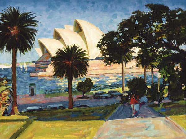 Sydney Opera House, PM, 1990 (oil on canvas)  à Ted  Blackall
