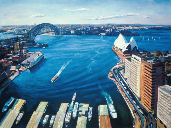 Sydney Harbour, PM, 1995 (oil on canvas)  à Ted  Blackall