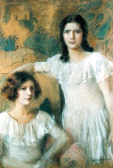 Portrait of Two Girls à Teodor Axentowicz
