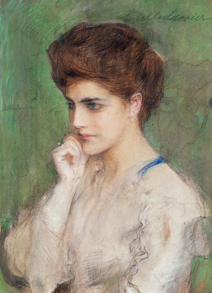 Woman Deep in Thought à Teodor Axentowicz
