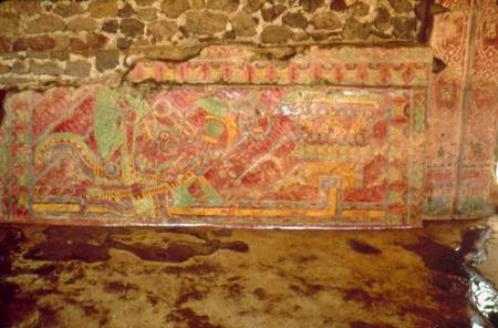 Mural of feathered Serpent à Teotihuacan