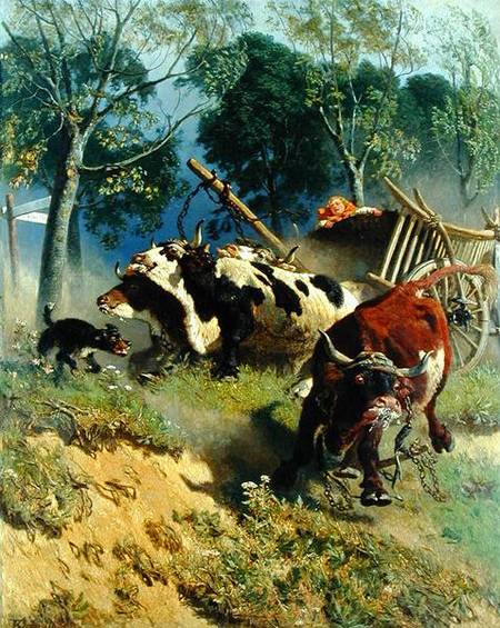The team of oxen breaks loose à Teutwart Schmitson