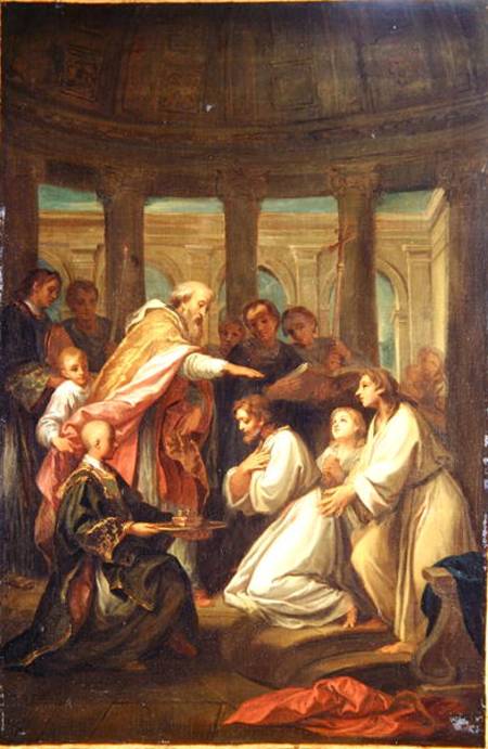 Baptism of St. Augustine, study for the decoration of the Invalides à le Jeune Boulogne