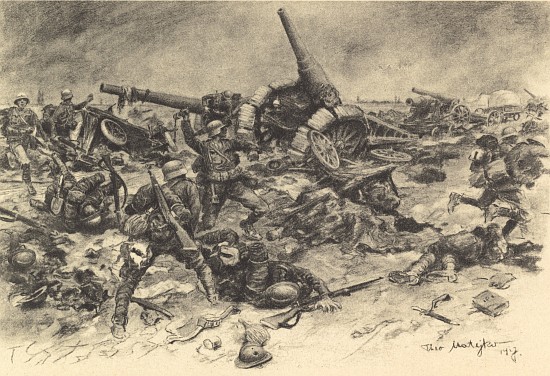 Austrian Hungarian infantry in fight with the Italian reservists à Theo Matejko