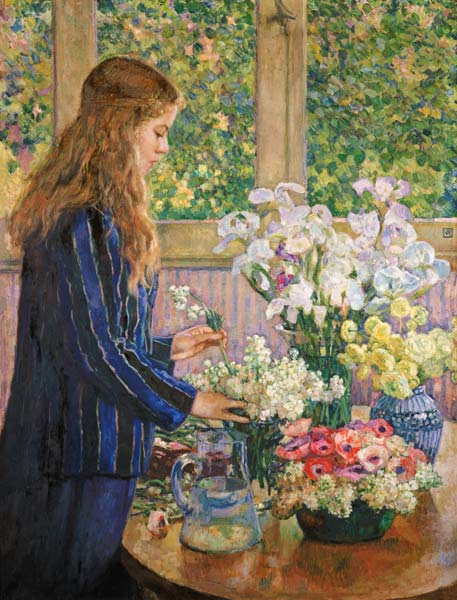 En arrangeant les fleurs de jardin à Theo van Rysselberghe