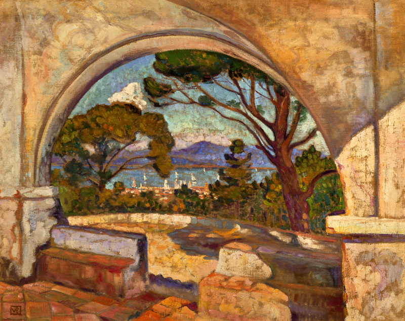 Vue de la chapelle Saint-Anne à Saint-Tropez. à Theo van Rysselberghe