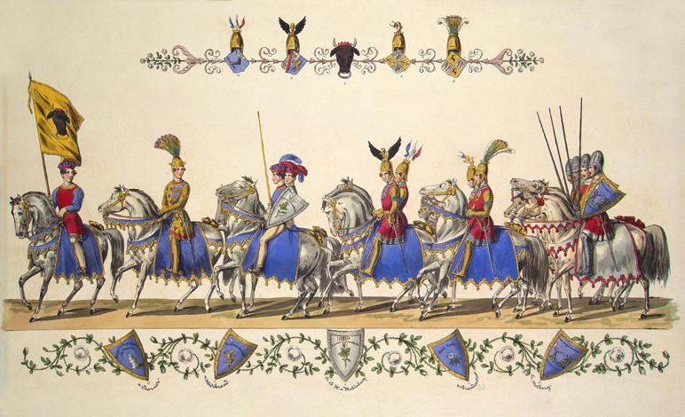 Cavalcade of Princes and Knights. Quadrille 8. Description of the Magic of the White Rose Festival o à Theodor Hosemann