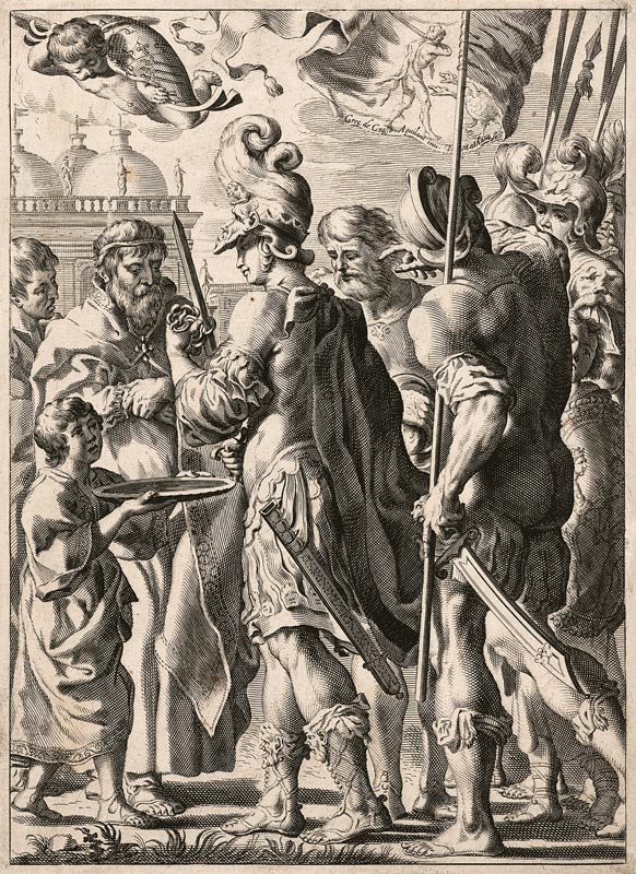 Alexander the Great Cutting the Gordian Knot à Theodor Matham