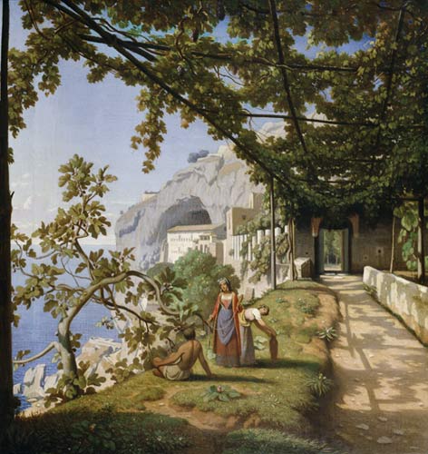 View of Capri à Theodore Caruelle d' Aligny