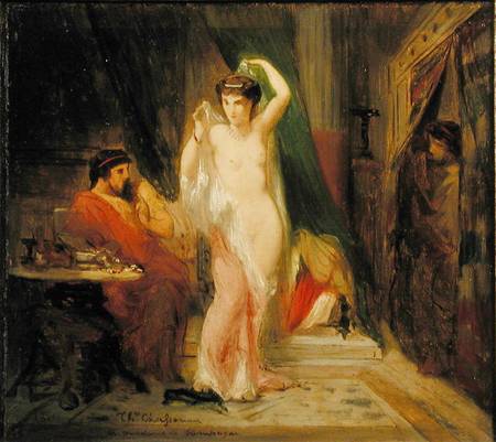 Candaule, King of Lydia, Showing the Beauty of his Queen to his Confidant Gyges à Théodore Chassériau