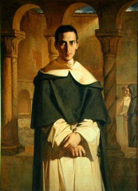 Portrait of Jean Baptiste Henri Lacordaire (1802-61), French prelate and theologian à Théodore Chassériau