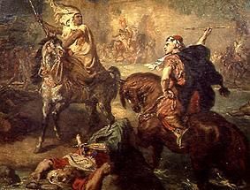 Lutte de cavaliers entre princes arabes à Théodore Chassériau