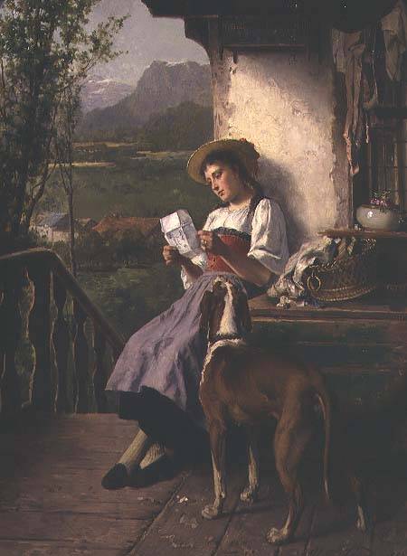 Girl Reading a Letter à Théodore Gérard