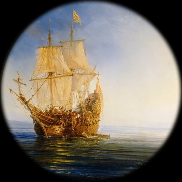 Spanish Galleon taken by the Pirate Pierre le Grand near the coast of Hispaniola, in 1643 à Théodore Gudin