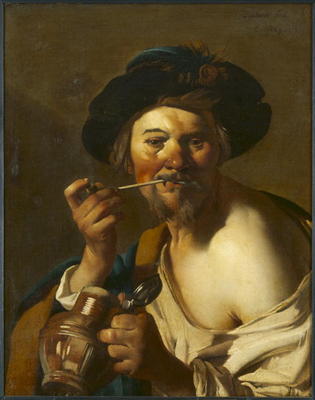 The Drinker (oil on canvas) à Theodore van, called Dirk Baburen