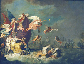 Allegorie auf den Sieg von Chesmen 1770 à Theodorus de Roode