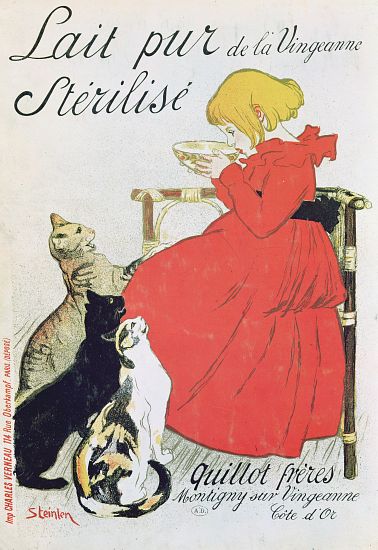 Poster advertising 'Pure Sterilised Milk from La Vingeanne' à Théophile-Alexandre Steinlen