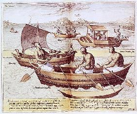Boats in Goa, illustration from ''Jan Hughen van Linschoten, His Discourse of Voyages into the East 
