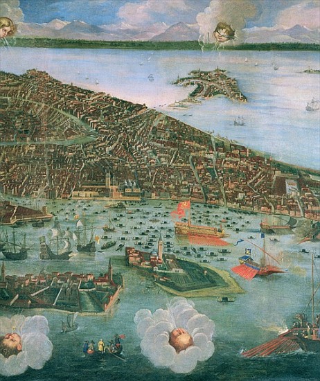 Bird''s Eye View of Venice (detail of 170292 and 61004) à le Jeune Heintz Joseph